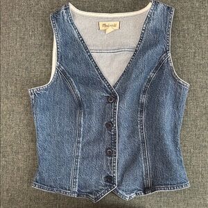 Madewell Blue Cream Fitted Button Down Shirt